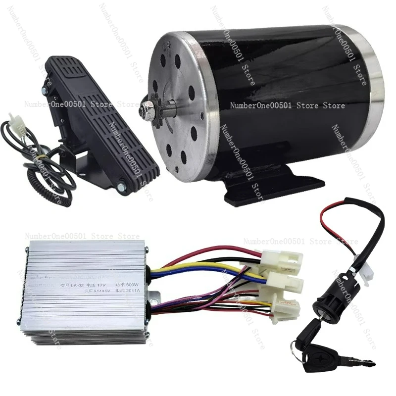 

MY1020 Electric Go Kart Motor 1000W Permanent Magnet Brushed High Speed Motor Foot Pedal Throttle with Key Switch DC Motor