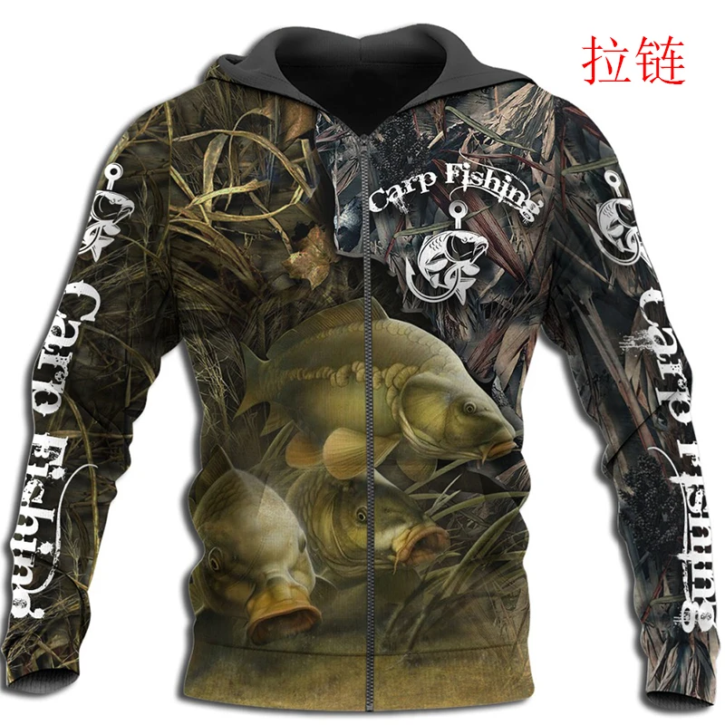 2024Fashion Men Hoodie Cool Carp Fishing 3D Printed Harajuku Sweatshirt Unisex Casual Pullover hoodies sudadera hombre