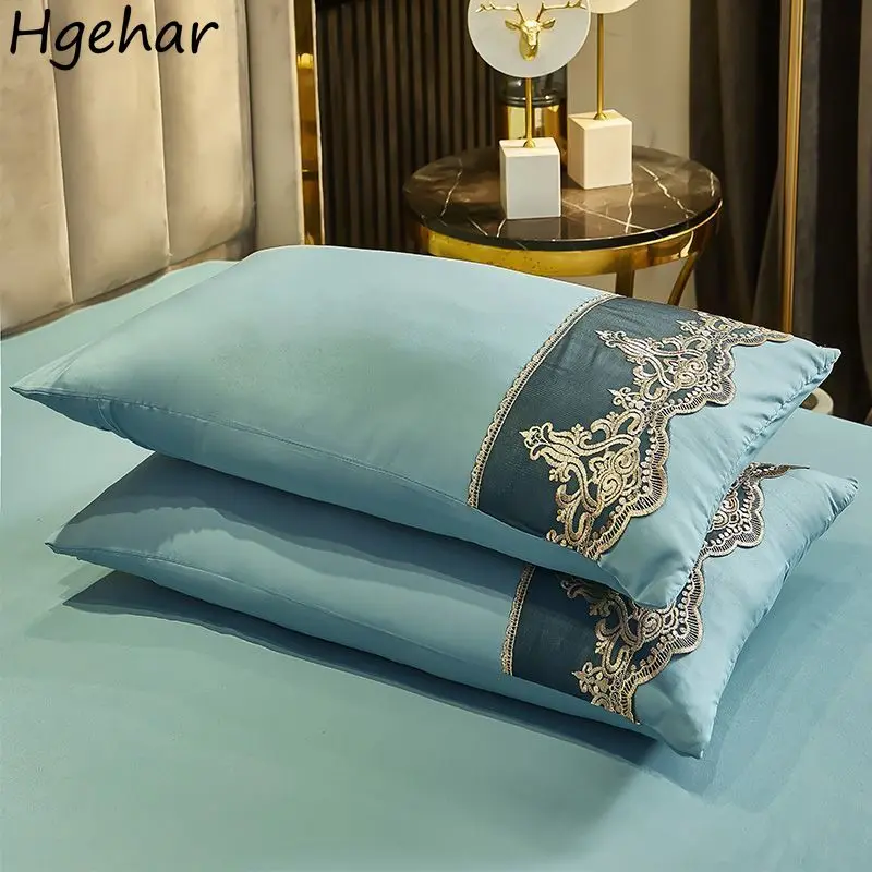 

48x74cm Embroidery Pillowcase Lace Hotel Home Bedroom Couples Wedding Luxury Fashion Soft Cotton Breathable Comfortable Cover