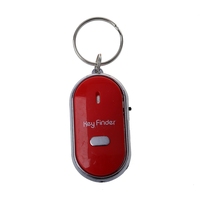 AT41 6Pcs Whistle Lost Key Finder Flashing Beeping Locator Remote Keychain LED Ring