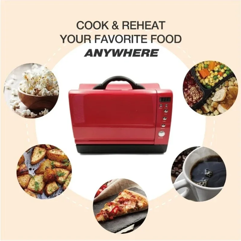 AC/DC 12V/24V Portable Car Food Heater Mini Microwave Oven for Truck Camping Use