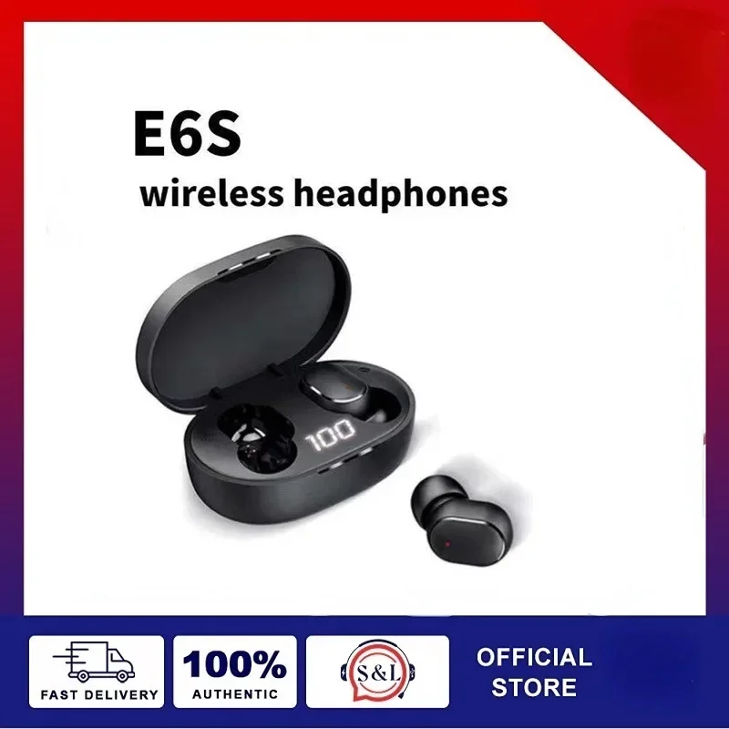 Стереонаушники E6S TWS, портативные беспроводные Bluetooth-наушники с дисплеем яркости