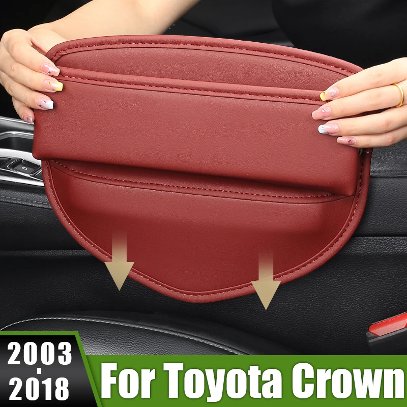 

For Toyota Crown S180 S200 S210 2003-2018 Car Seat Crevice Storage Box Bag Built-in Multi-Functional Phone Holder Bag Accessory