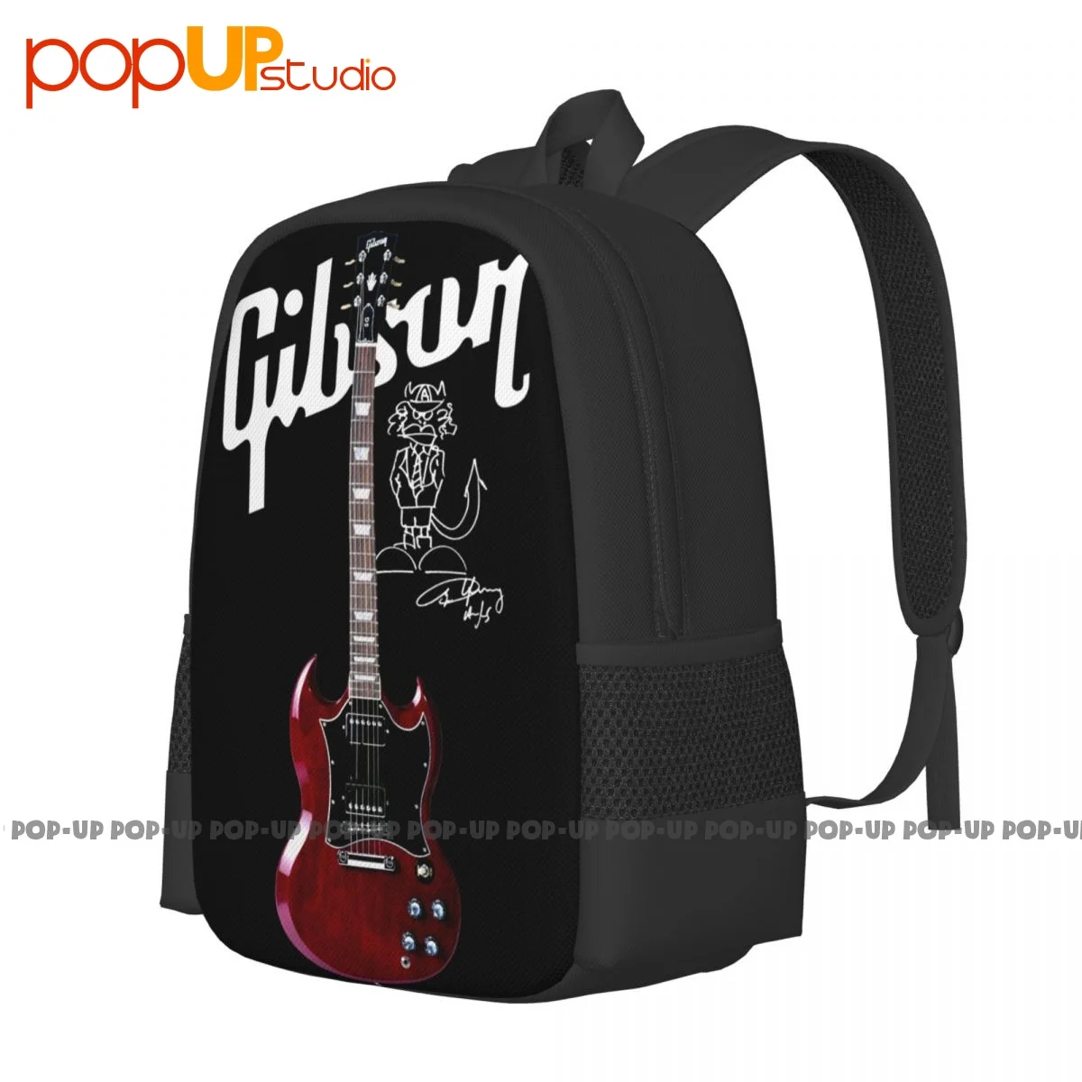 Gibson Les Paul Backpack Large Capacity Travel Art Print Sports Style School Sport Bag