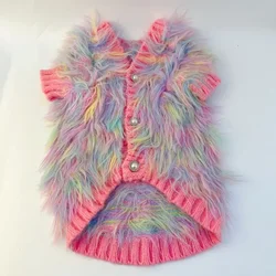 Winter Dog Clothes Cardigan Sweater Yorkie Pomeranian Poodle Bichon Schnauzer Pug French Bulldog Clothing Pet Apparel Costume