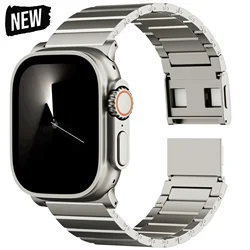Luxury Titanium Band for Apple Watch Strap Ultra 2 49mm 46mm 45mm 42mm Magnetic Correa for iWatch Series10 9 8 7 6 SE 5 Bracelet