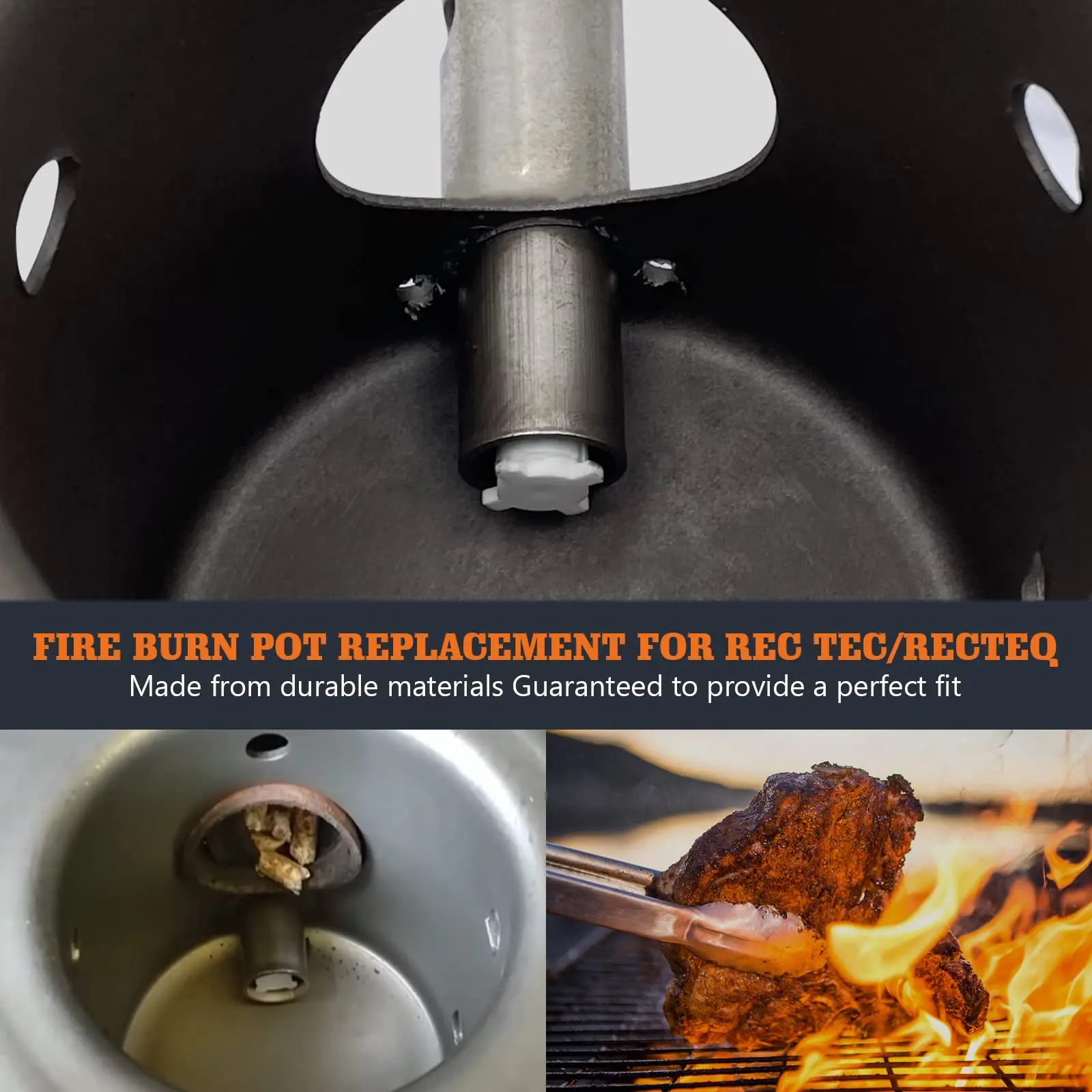 Fire Burn Pot / Burnpot Replacement Parts for Rec Tec/Recteq Wood Pellet Grill and Smoker