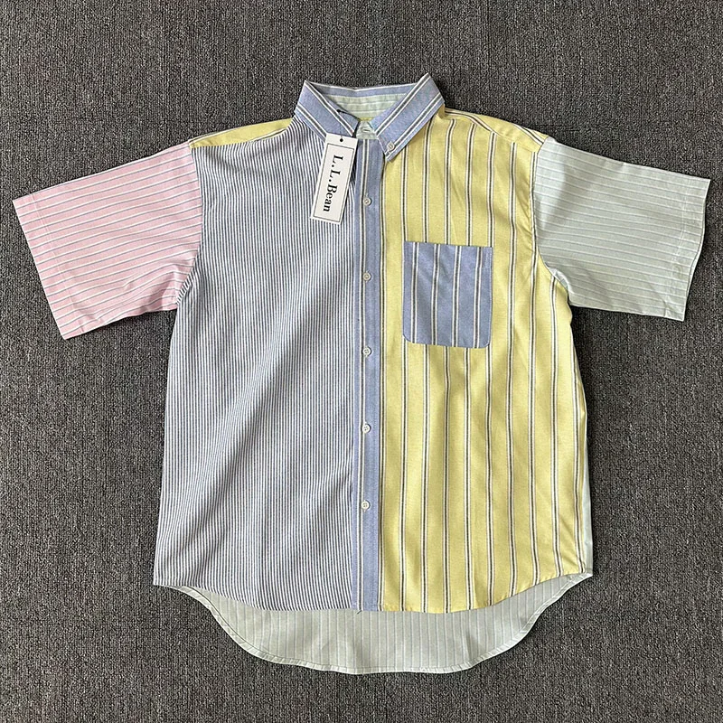

A ruthless goods. Ice cream color matching L.L. Bean Men's Orono embroidered Oxford short-sleeved shirt for men