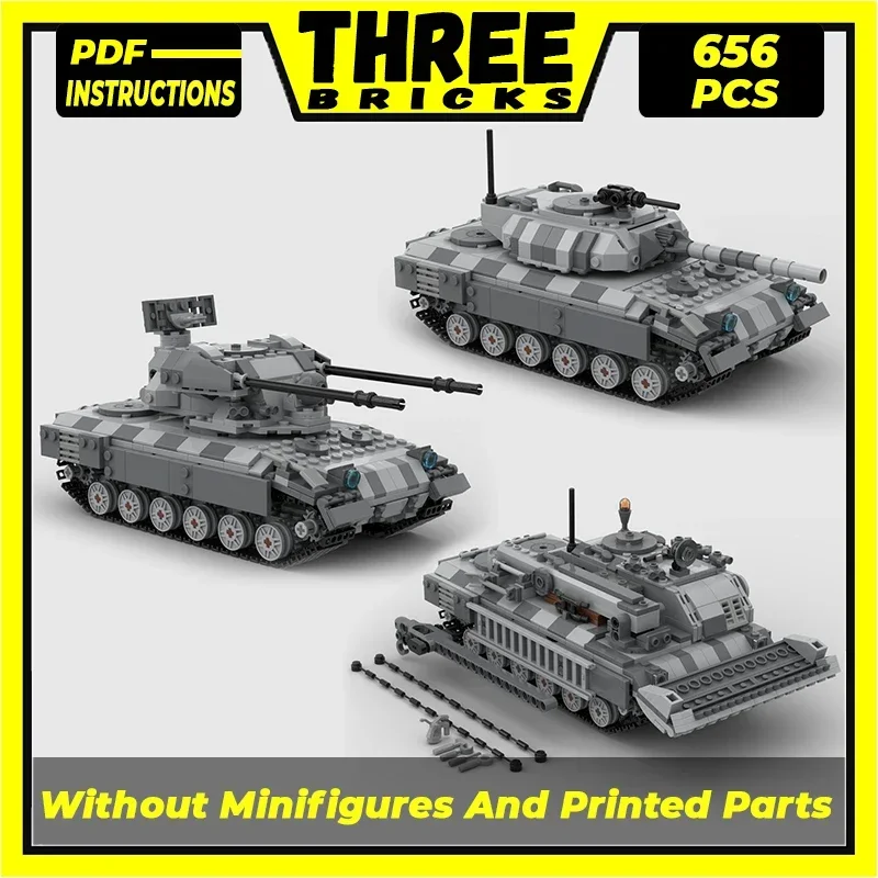 Militaire voertuigen Model Moc Bouwstenen Slagveldtanks Technologie Modulaire blokken Geschenken Kerstspeelgoed DIY-sets Montage