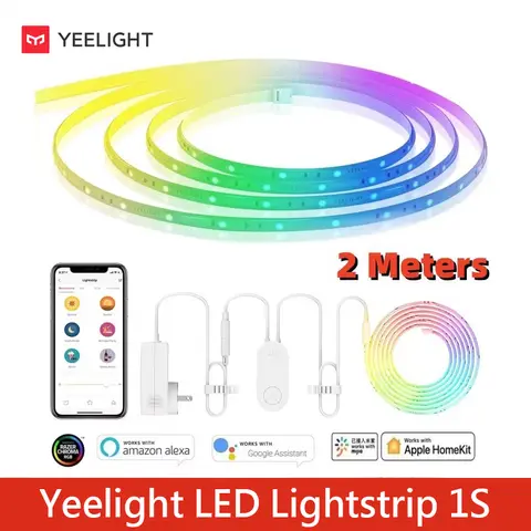 Global version Yeelight Smart Led Light Strip 1S RGB Colorful WiFi 2M LED LightStrip For APP Mjia Homekit Alexa Google Assisant