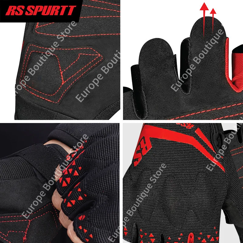 2026 NEW Men Women Summer Half Finger Motorcycle Gloves Thin Anti Fall Breathable Anti Slip Wear Resistant Racing Motorbike Gear view 5