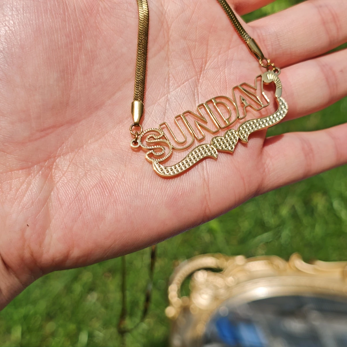 Custom Name Necklace 3D Single layer Stainless Steel Nameplate Necklace Women's Necklace Mother's Day Anniversary Gft Jewelriy