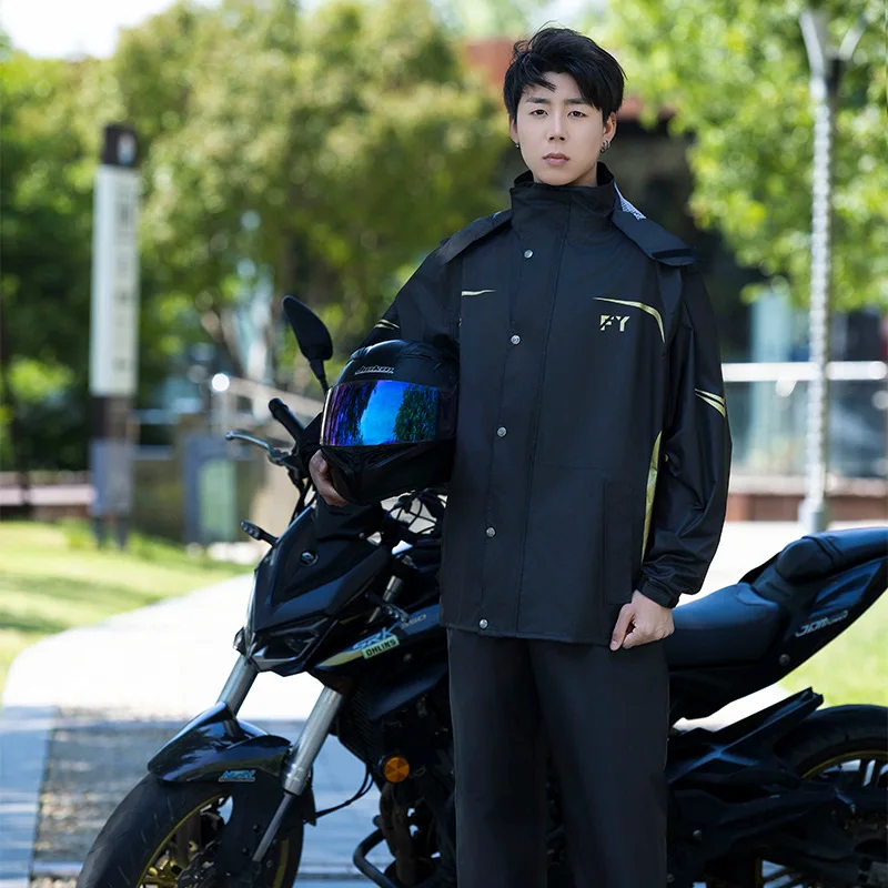 New Motorcycle Raincoat Jacket Men Windproof Split Rain Coat Waterproof Motorcyclist Women Raincoat with Shoe Cover L-4XL