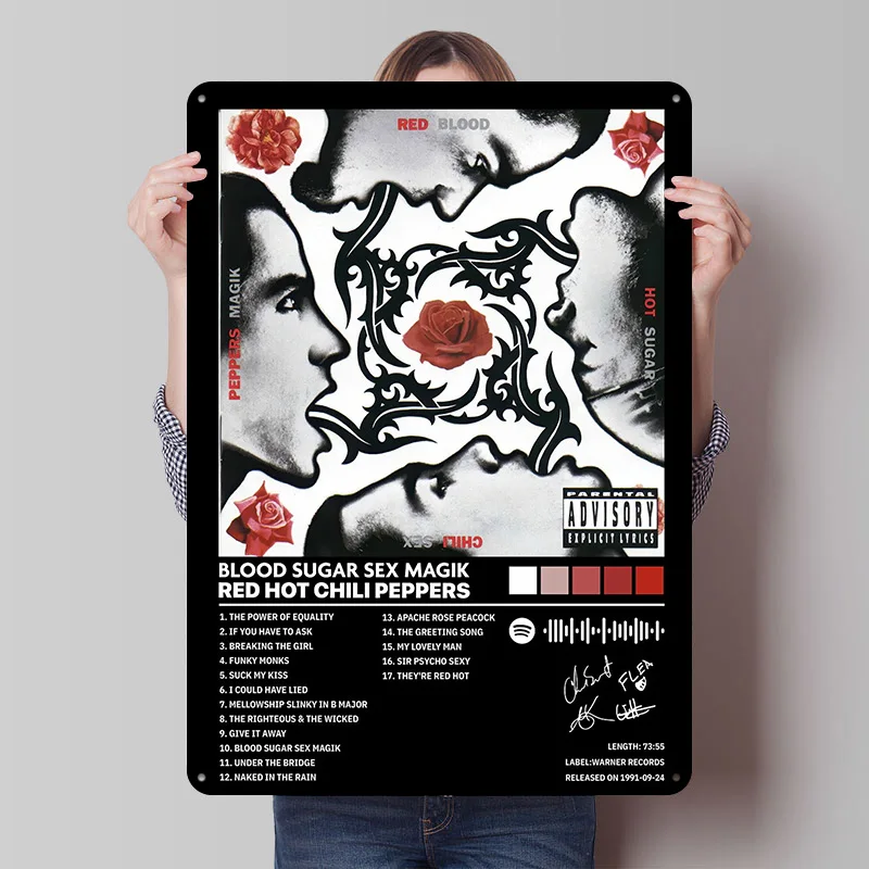 Red Hot Chili Peppers Albumcover Blechschild Poster Individualisierte Wandkunst Retro Vintage Metallschilder für Raum- und Hausdekoration