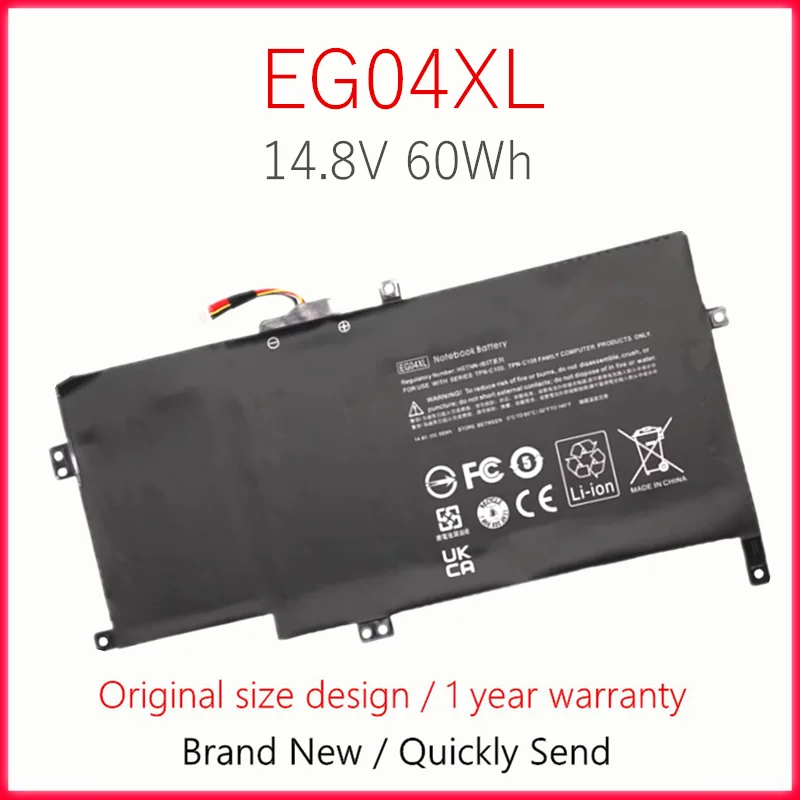 EG04XL 14.8V 60Wh Laptop Battery For HP Envy Sleekbook 6-1100 6-1200 HSTNN-IB3T TPN-C103 681881-121 681881-171