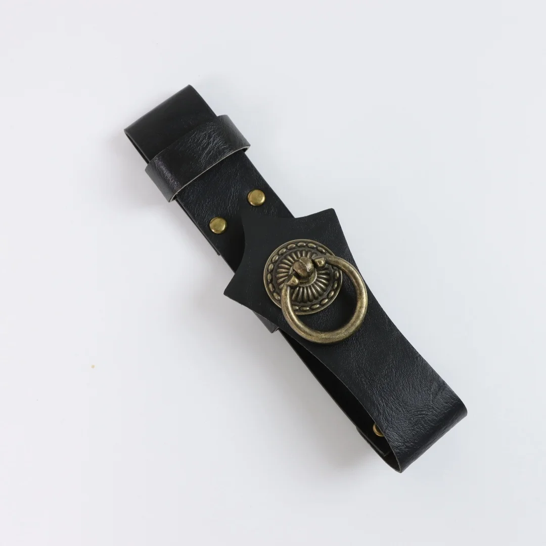 UYEE Vintage Rosen-Dekor Lederfächer-Holster Gürteltasche, Mittelalterliche Fächer-Hülle für Renaissance Cosplay Gürtel-Accessoires – Detail 8