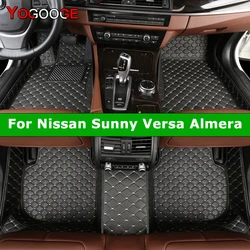 YOGOOGE Custom Car Floor Mats For Nissan Sunny Versa Almera Auto Carpets Foot Coche Accessorie