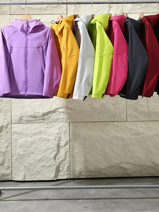 

3D Tailored Soft ell Jaet Hooded Men's Women's Spring Rainproof Windproof Outerwear Youth Long Sve Zipper Closure