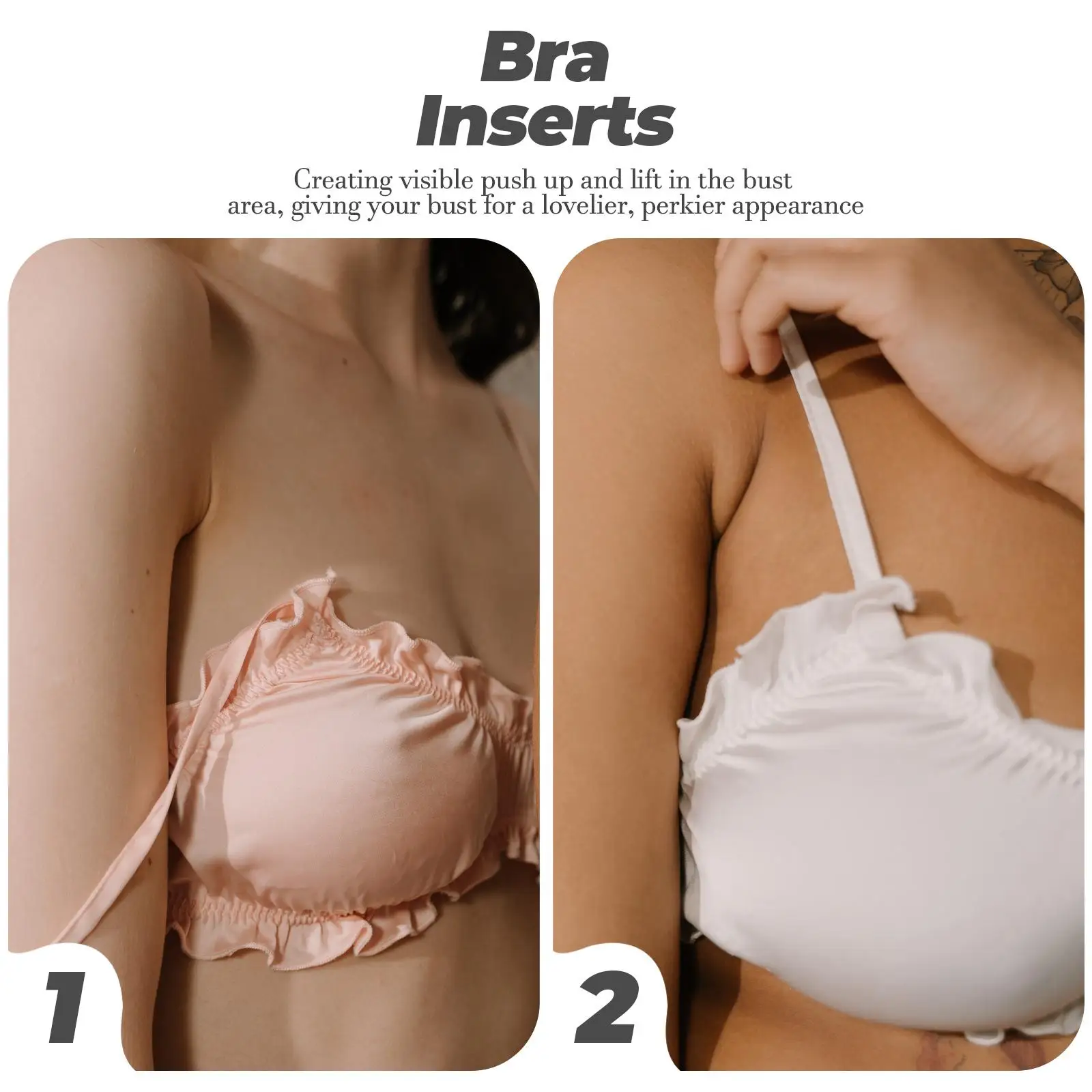 4 pares de almohadillas de inserción de sujetador Push Up Material cómodo ecológico copas de repuesto de Bikini reutilizables para mujer