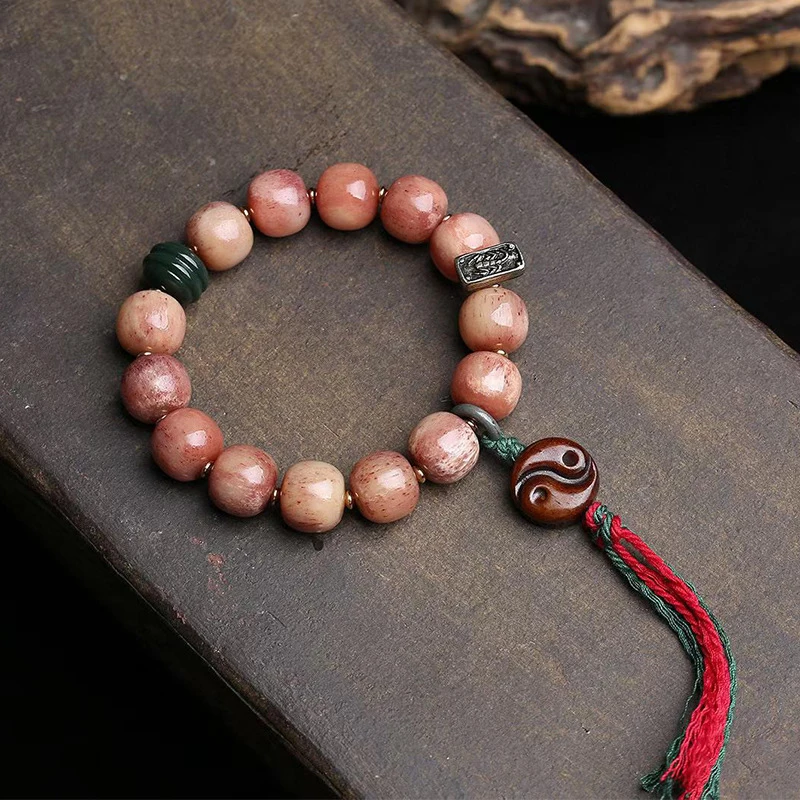 

Полнофункциональный браслет из кости, однокольцевой, мужской, с круглой формой, в коробке Gahu, с бусинами Дзи, аксессуарами для кинцукэ.