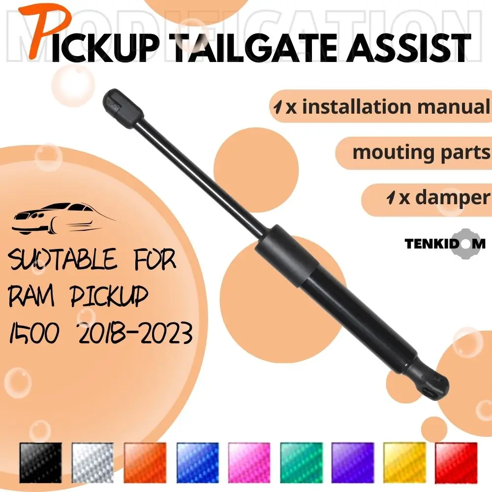 

1pc Pickup Tailgate Assists for Ram 1500 (DT) 2019-present Without Dust Cover Lift Supports Rear Gas Dampers Spring Kit No-Drill