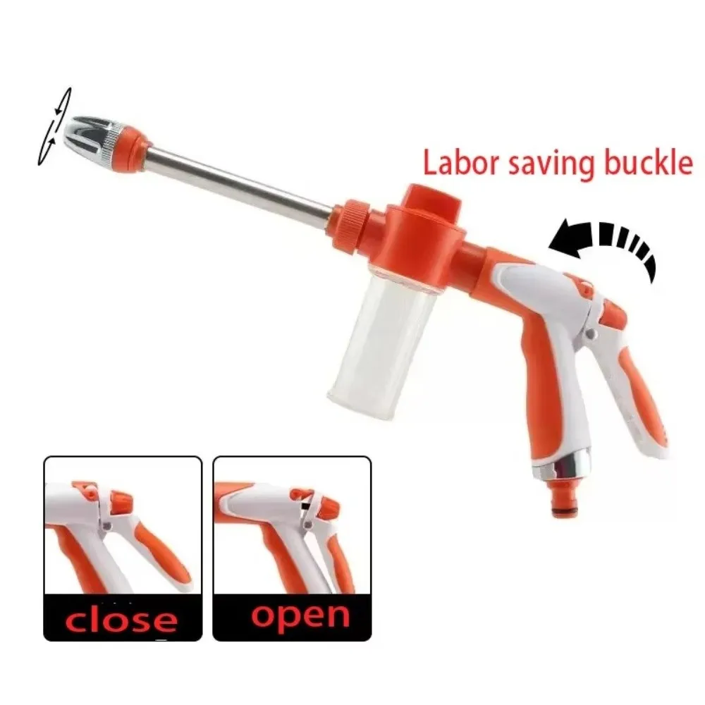 360° Rotating Pressure Washer Extension Pole Three Spray Modes Car Wash Foam Sprayer Stainless Steel Spray Nozzle