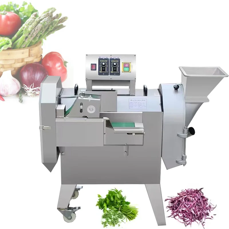 Multi Purpose Double-head Fruits Vegetables Cutting Slicer Cubing Dicer Shredder Machine Fruit Slicer Chopper Machine