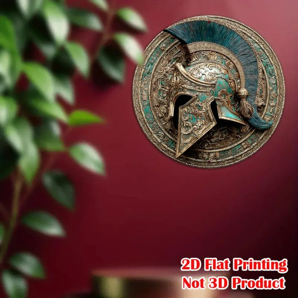 Klassisches Spartan-Rund-Aluminiumschild 8x8 Zoll, Vintage-Wandkunst für Garten und Küche, einzigartiges Weihnachtsgeschenk