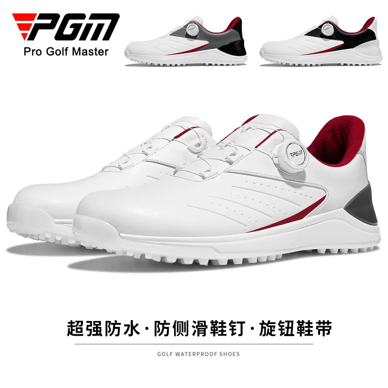 Pgm Golfschoenen Heren Waterdichte Microfiber Sportschoenen Knop Anti Slip Golfschoenen Heren Casual Schoenen Xz308