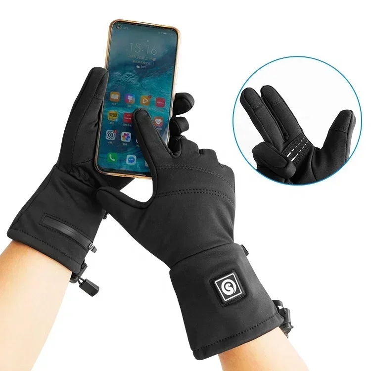 SAVIOR Winter Thermal Sports Breathable Thin Electric Battery Waterproof Motorbike Bicycle Riding Heated Cycling Gloves