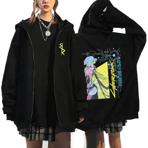 Sudaderas con capucha de manga larga Anime Cyberpunk Edgerunners Sudadera con capucha suave y cálida Ropa interior para todos los días Tops cómodos Unisex