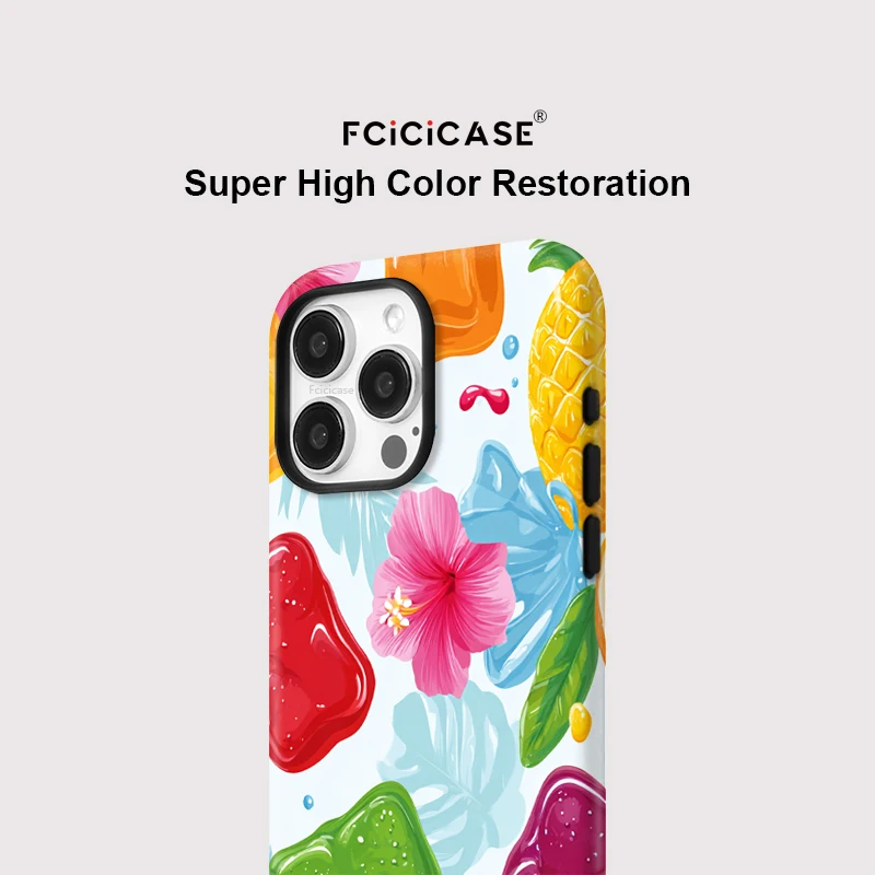 เคสโทรศัพท์แบบแม่เหล็กสำหรับ iPhone 17 Air 13 14 15 16 Pro Max 16 Plus 12 11  วัสดุซิลิโคนนิ่มลายดอกไม้และผลไม้