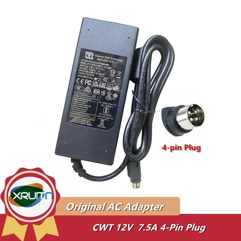 

Channel Well CWT 90W 12V 7.5A CAM090121 2AAL090F AC Adapter For HIKVISON 7808HW 7816HE 7816HQH-SH Video Recorder Power Supply