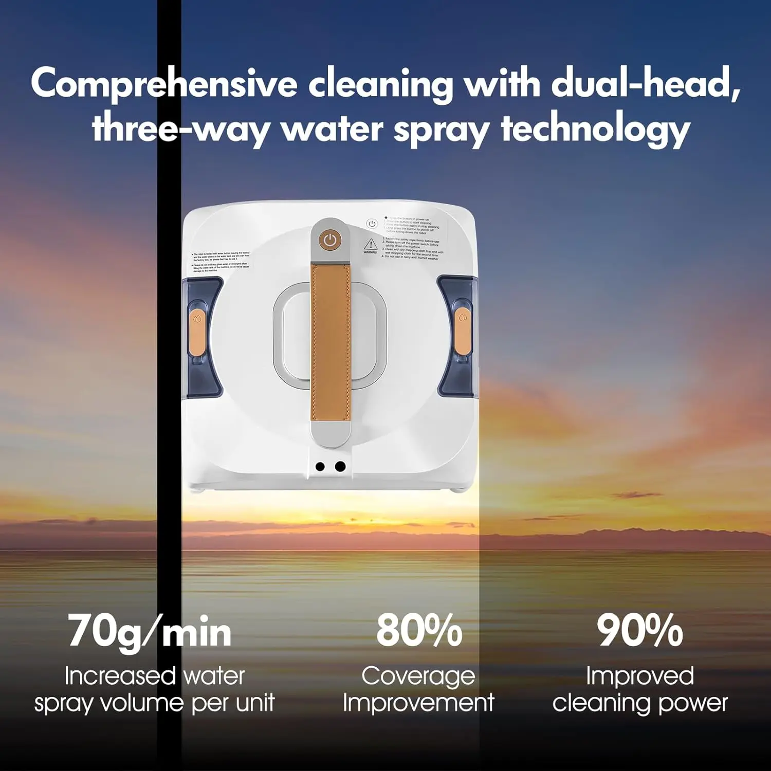 Window Cleaning Robot Dual Spray, Dual Side Spray Window Clean Robot with 110ml ml Dual Tank, Intelligent Window Vacuum Cleaner