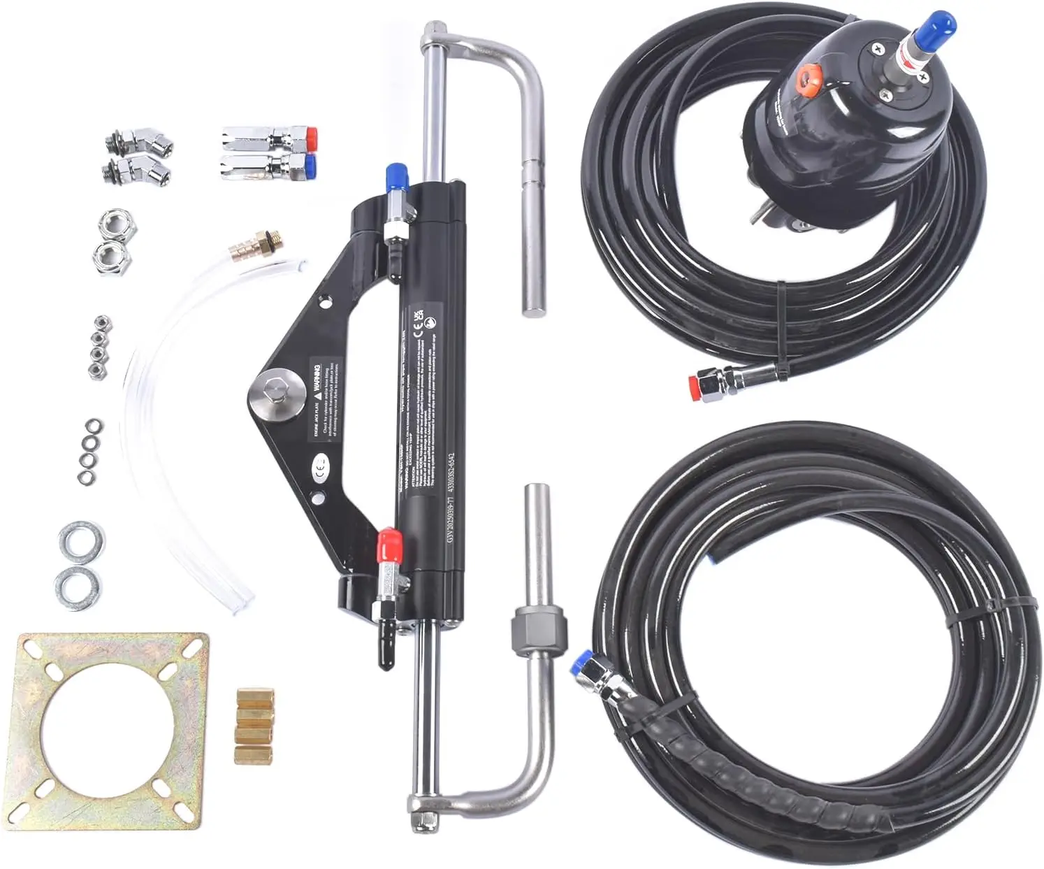 

AP03 Hydraulic Outboard Steering System Kit 150HP 2x24ft Hose 6.9mpa/1000psi for Single-Engine Boats