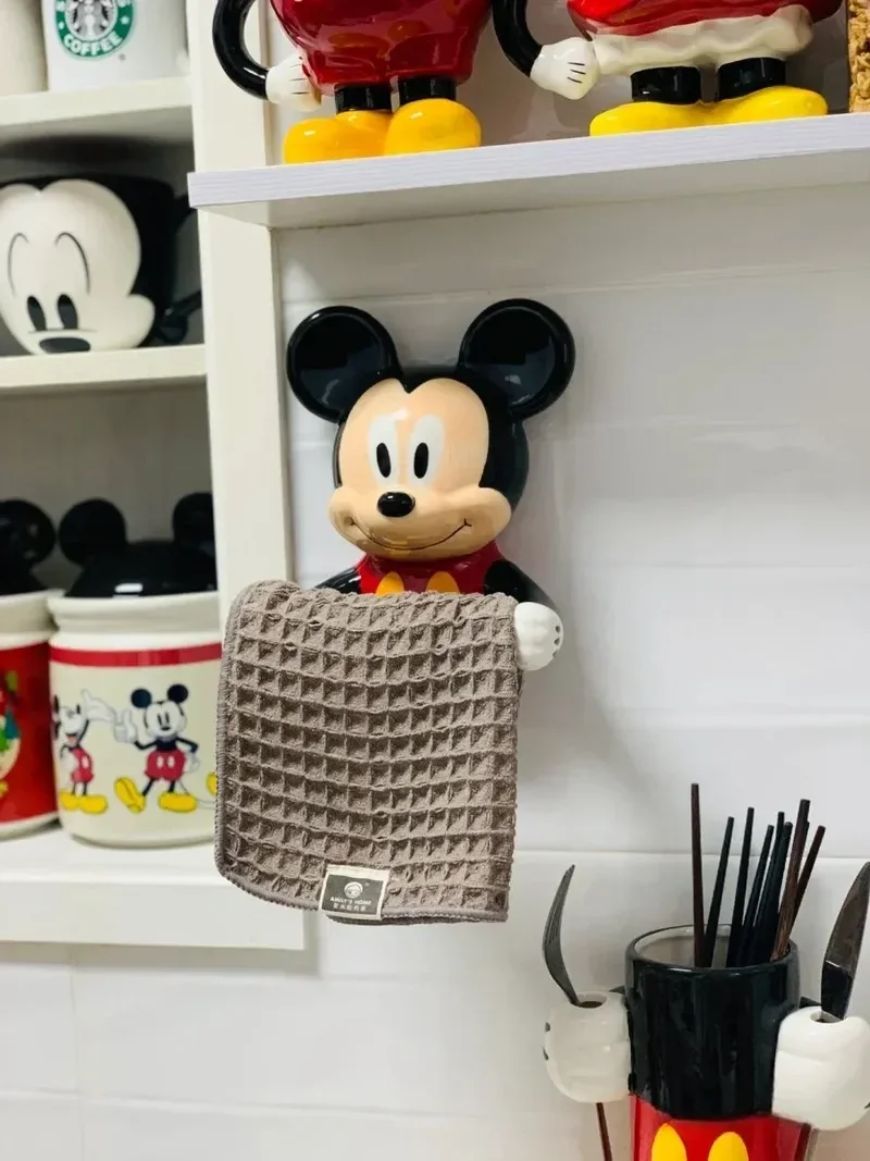 New Disney Mickey Mouse Creative Toilet Shelf Cute Cartoon Perforation-Free Toilet Paper Wall-Mounted Paper Roller Ceramic Gift