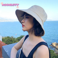 Solid Color Women Bucket Hat Summer Foldable Sunscreen Panama Fisherman Hat Female Outdoor Sun Prevent Hat Travel Beach Cap