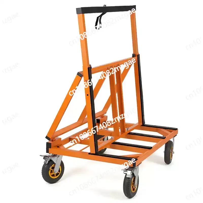 Industrial Folding Glass & Panel Cart, Telescopic Design with 400kg Load, PU Silent Casters & Triangle Support for Stable