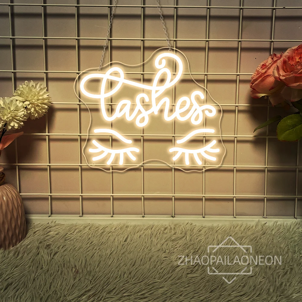 Lashes Neon Led Sign Beauty Solon Lash Shop Wall Art Room Decor Neon LED Lights USB Lash Room Decoration for Business Signs