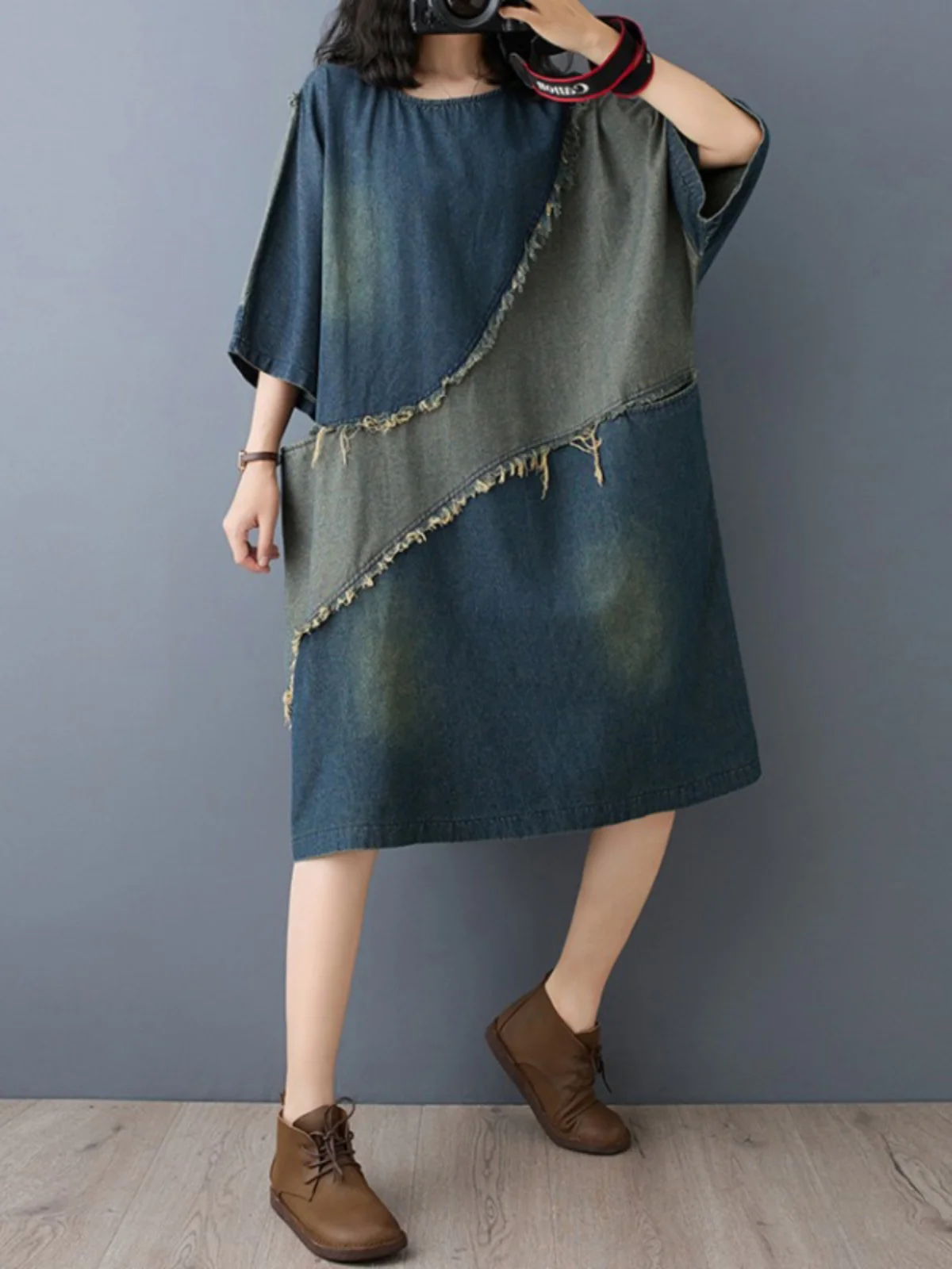 

Винтажные джинсы Waed Denim Color Blo Hemmed Dr A-Line Midi Svel круглая юбка трапециевидной формы длиной Ne миди для больших размеров ...