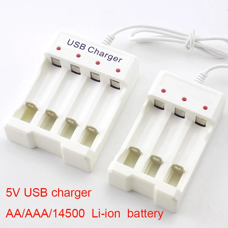 Universal USB Output Battery Charger 3/4 Slot Adapter For AA/AAA Battery Rechargeable Quick Charge Battery Charging Tools E1