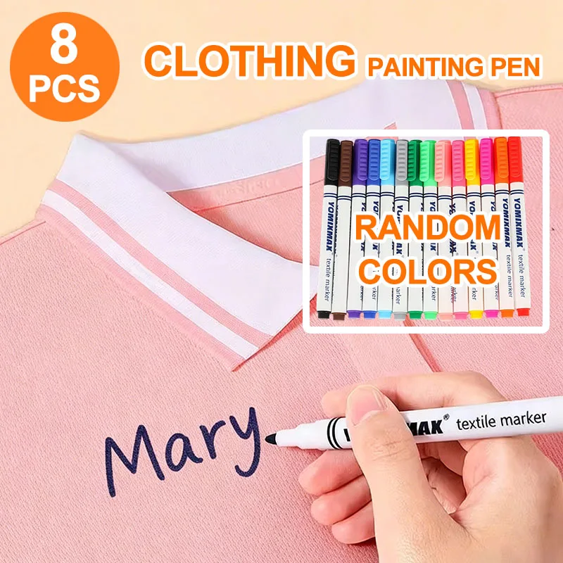 8 Fabric Painting Pens, Coloring Pens, Art Supplies, Colored Pens That Are Washable and Do Not Fade, Suitable for Creative Crafts, Painting Activities, T-Shirts, Shoe Graffiti, Fabric Decoration, Art Creation, and Craft Enthusiasts