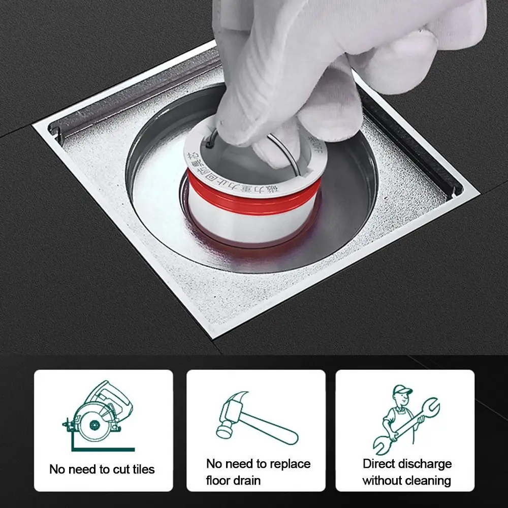 

Accessories Kitchen One Way Valve Shower Drainer Insect Prevention Sewer Strainer Plug Floor Drain Anti Odor Drain Cover