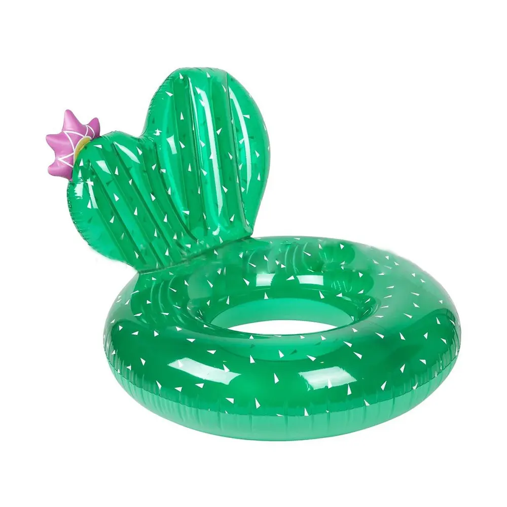 

Inflatable Cactus Pool Floats Kids with Backrest Swimming Ring Tube Raft Floaties for Summer Beach Pool Party Water Toys