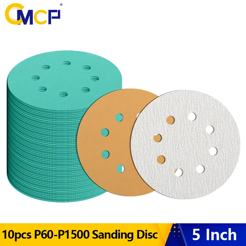 

5inch 125mm Sanding Disc Sandpaper Grit 40-1000 8 Holes Hook & loop for Abrasive Pad Wood/Metalworking Polishing Tools