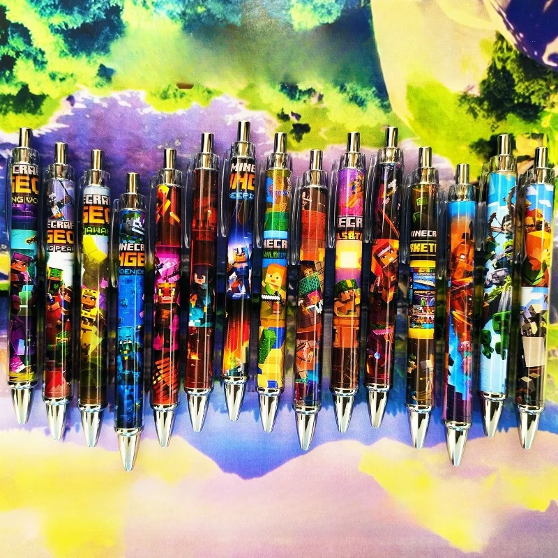 لعبة جل أقلام أنيمي الصحافة السوداء 0.5 مللي متر القلم Minecrafter الكتابة الرسم القرطاسية امتحان الطالب حبر جاف اللوازم المدرسية الهدايا