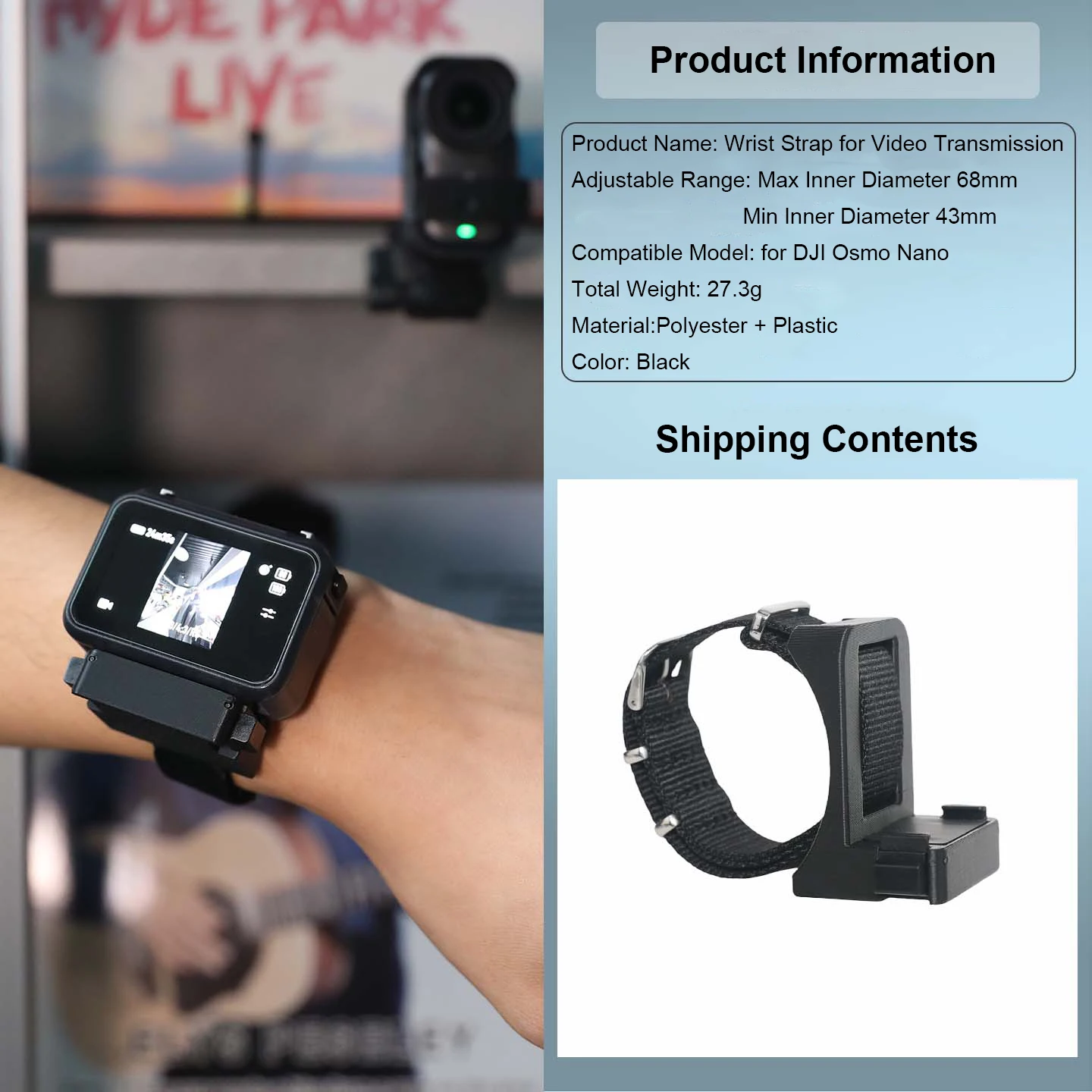 

Suitable for DJI Osmo Nano Thumb Camera Image Multifunctional Vision backpack straps clip, Wristband Expansion Protection