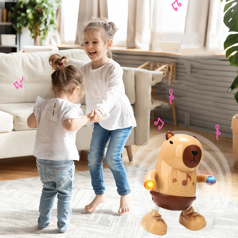 Bonita muñeca de capibara, juguete de baile eléctrico con luz y música para niños y niñas, regalos