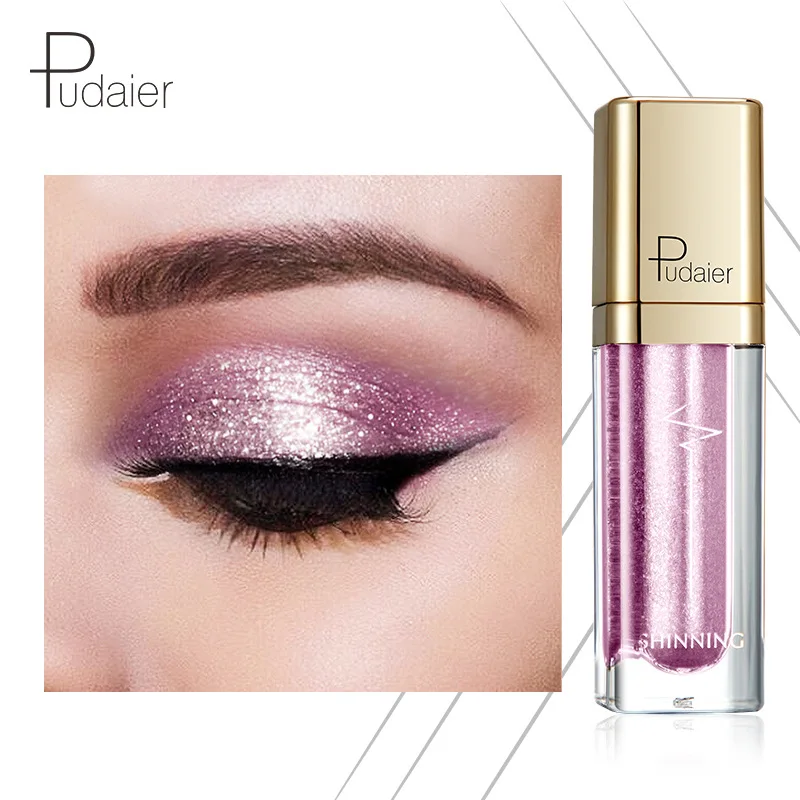 Pudaier-sombra de ojos líquida perlada de diamante de un solo Color, brillo, resaltador de sombra de ojos, maquillaje cosmético, P1227, 18