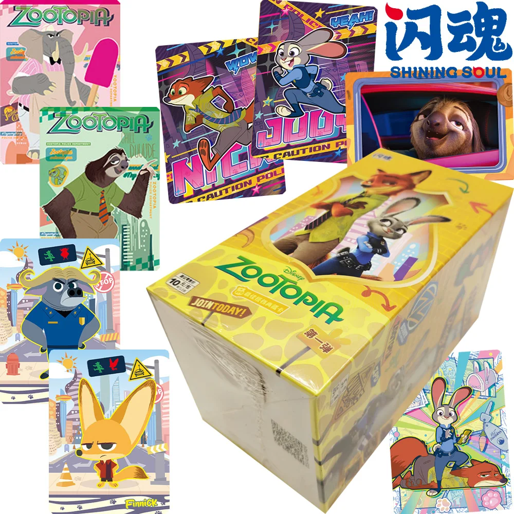 

SHINING SOUL Genuine Zootopia Collection Cards Adventure Animated Movies Dynamic Fashion Street Lovely Figure Cards Xmas Gifts